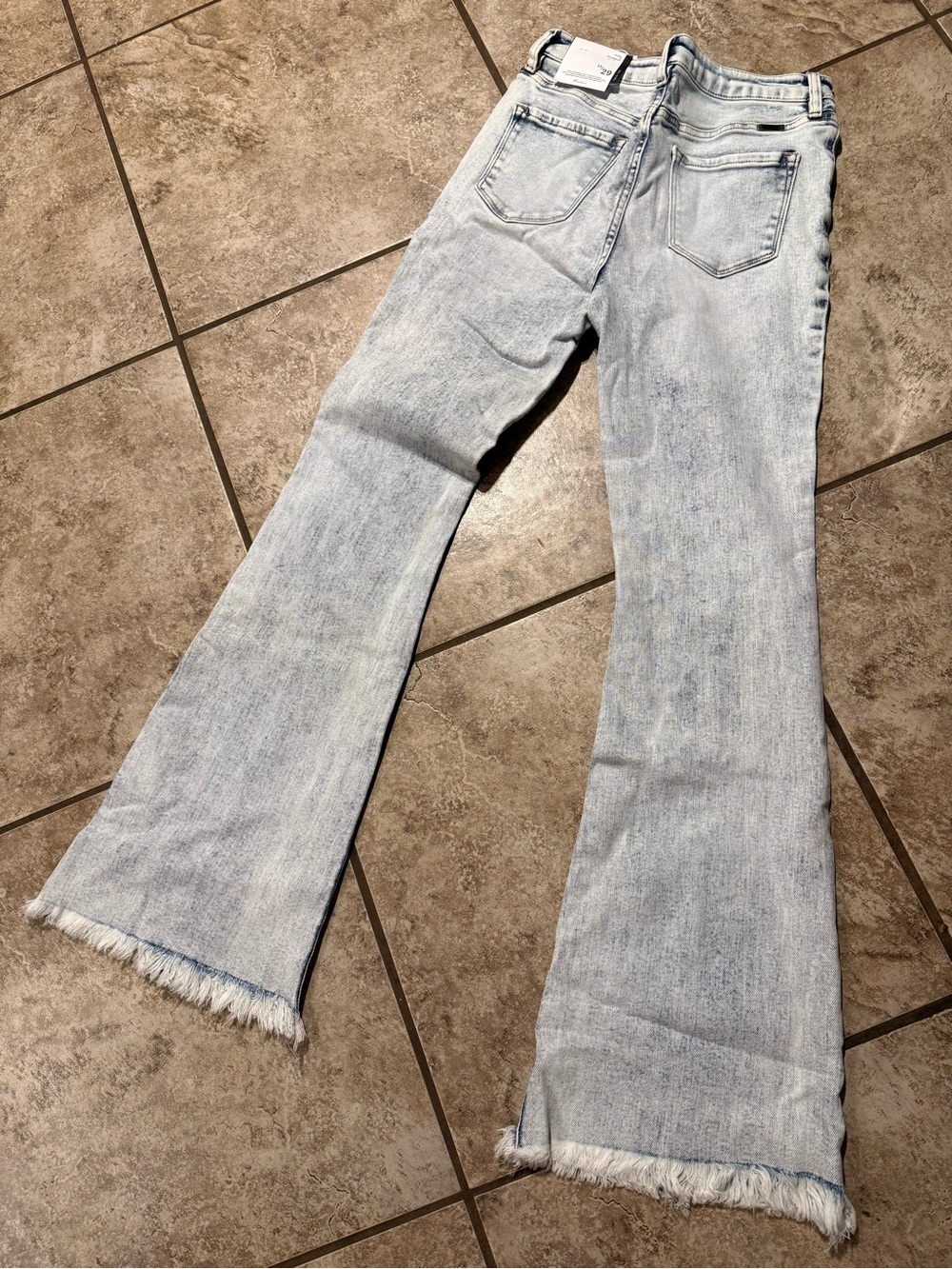 KanCan Light Blue Flare Jeans with Frayed Hem - Picture 5 of 11
